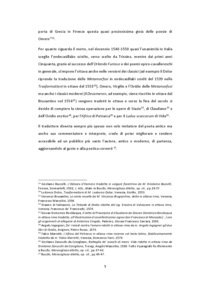 Anteprima della tesi: Tradurre il primo libro dell'Odissea nel Rinascimento: qualche esempio tra Italia e Francia, Pagina 6