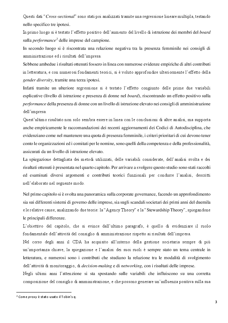 Anteprima della tesi: La Diversity nel Board: analisi dell'impatto sulla performance aziendale nella Zona Euro, Pagina 3