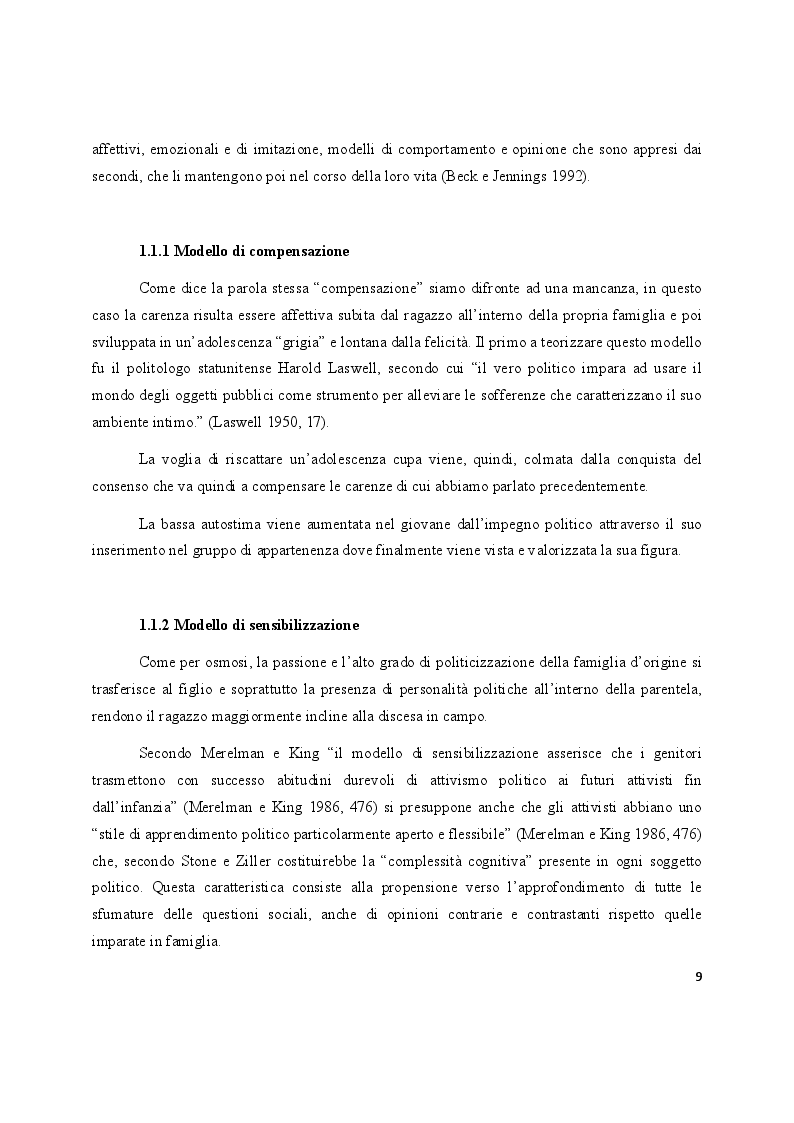 Anteprima della tesi: La partecipazione politica dei giovani. Un’indagine qualitativa su esperienze e motivazioni, Pagina 3
