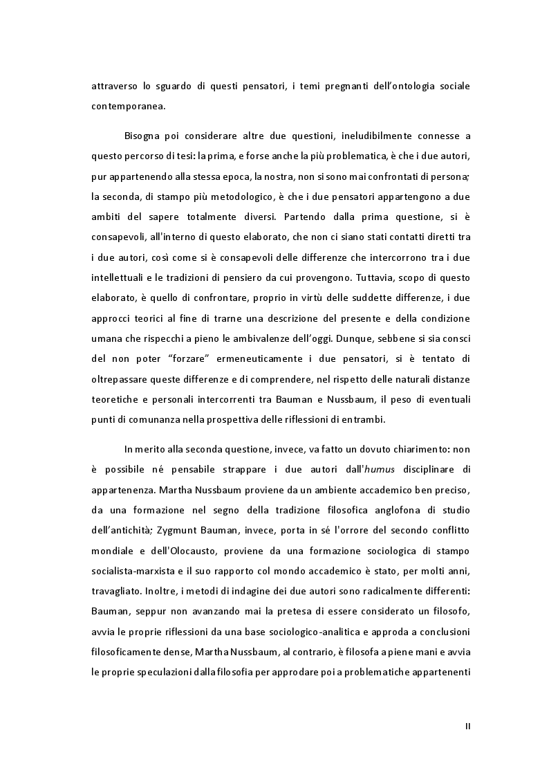 Anteprima della tesi: Essere persone. I caratteri etico-educativi dell'umano in Bauman e Nussbaum, Pagina 3