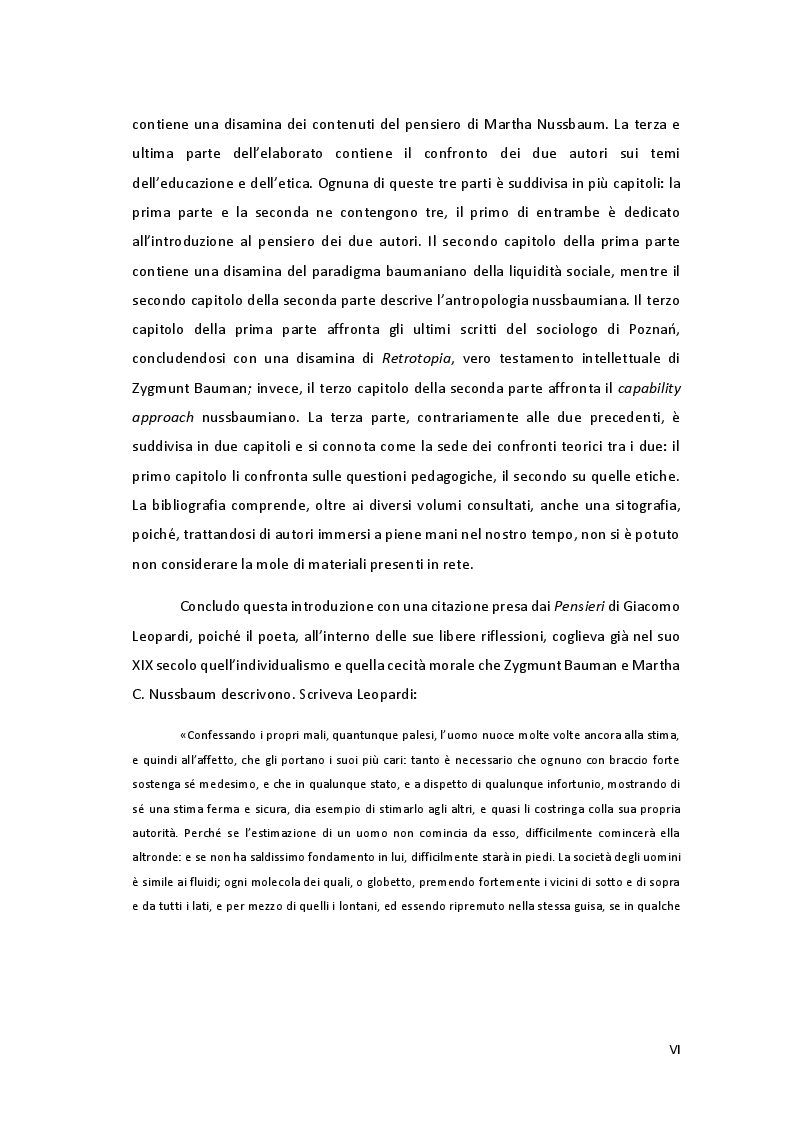 Anteprima della tesi: Essere persone. I caratteri etico-educativi dell'umano in Bauman e Nussbaum, Pagina 7