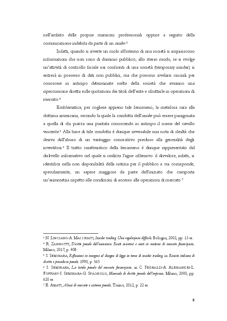 Anteprima della tesi: L'insider trading dalle origini statunitensi alla disciplina comunitaria e italiana: la sistematica punitiva, Pagina 5