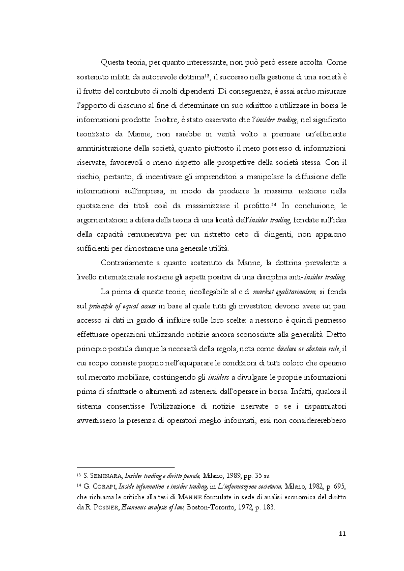 Anteprima della tesi: L'insider trading dalle origini statunitensi alla disciplina comunitaria e italiana: la sistematica punitiva, Pagina 8