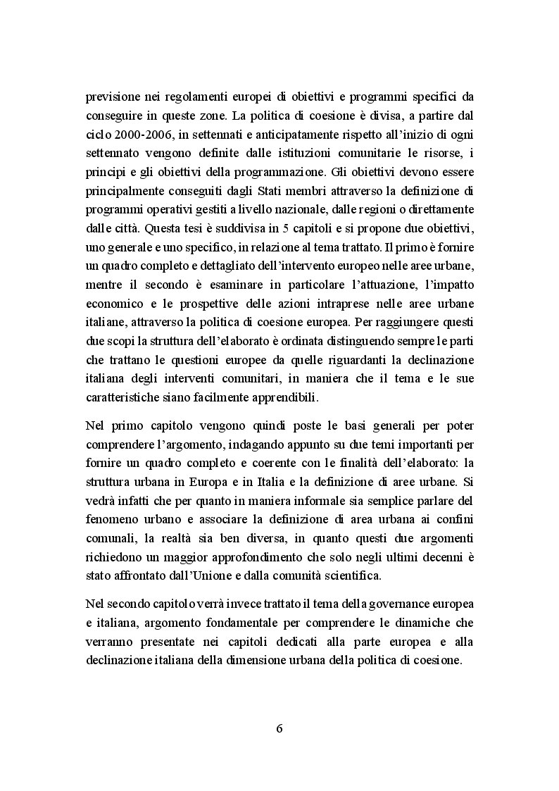 Anteprima della tesi: La politica di coesione europea per le aree urbane: attuazione, impatto e prospettive, Pagina 3