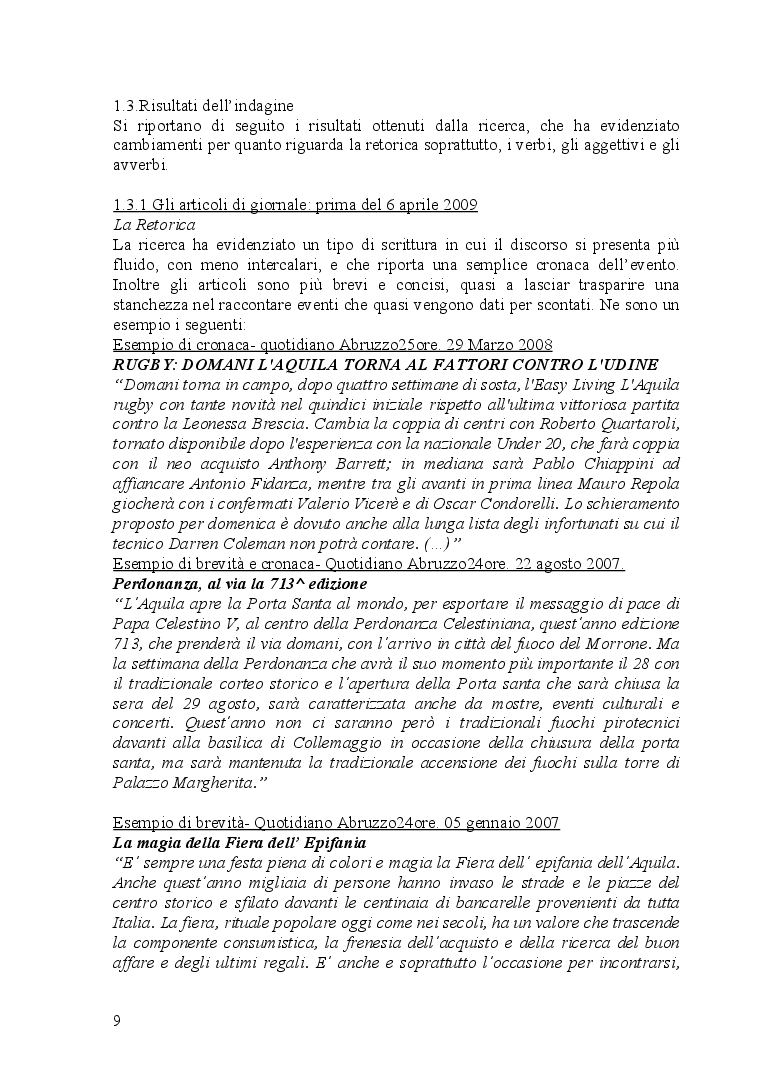 Estratto dalla tesi: Ventitré secondi. I riflessi di una catastrofe naturale sul linguaggio di una comunità locale