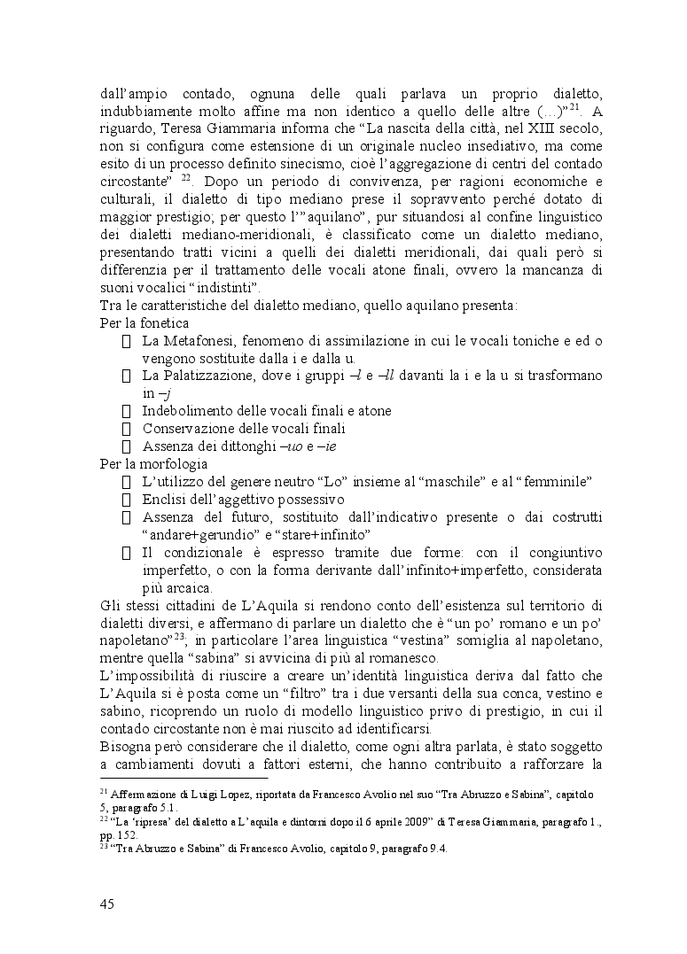 Anteprima della tesi: Ventitré secondi. I riflessi di una catastrofe naturale sul linguaggio di una comunità locale, Pagina 3