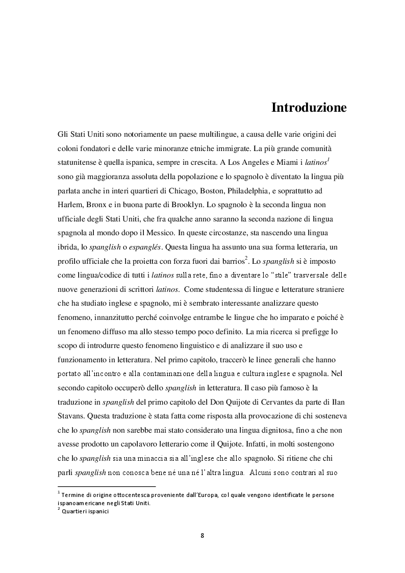 Anteprima della tesi: Lo spanglish in letteratura, Pagina 4