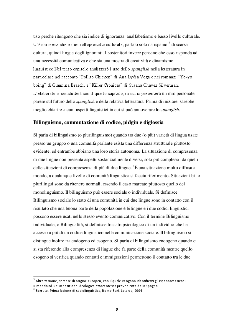 Anteprima della tesi: Lo spanglish in letteratura, Pagina 5