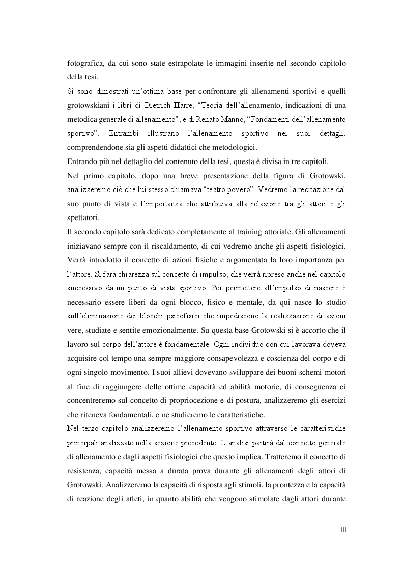 Anteprima della tesi: Attori e atleti: una comparazione tra l'allenamento fisico di J. Grotowski e quello sportivo, Pagina 4