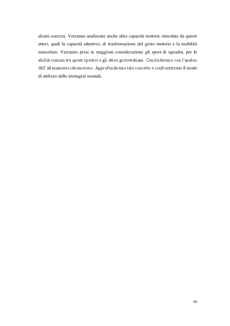 Anteprima della tesi: Attori e atleti: una comparazione tra l'allenamento fisico di J. Grotowski e quello sportivo, Pagina 5