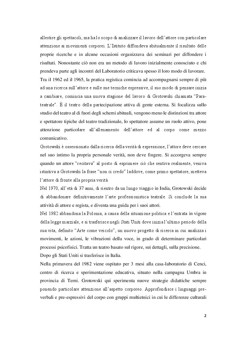 Anteprima della tesi: Attori e atleti: una comparazione tra l'allenamento fisico di J. Grotowski e quello sportivo, Pagina 7