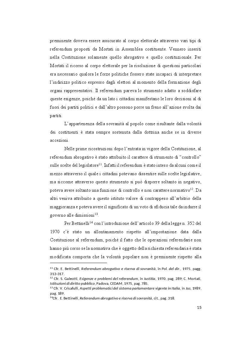 Estratto dalla tesi: Il controllo sull’ammissibilità del referendum abrogativo e il rischio di un giudizio anticipato di legittimità costituzionale