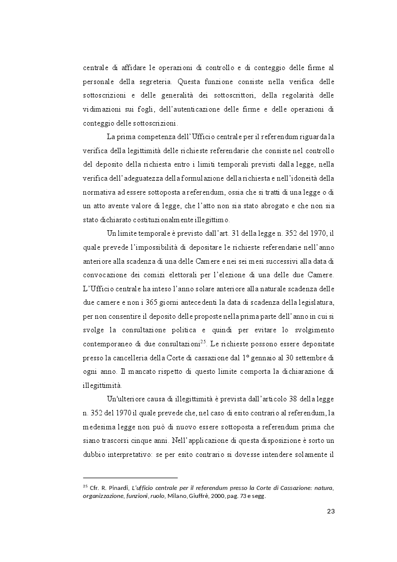 Anteprima della tesi: Il controllo sull’ammissibilità del referendum abrogativo e il rischio di un giudizio anticipato di legittimità costituzionale, Pagina 3