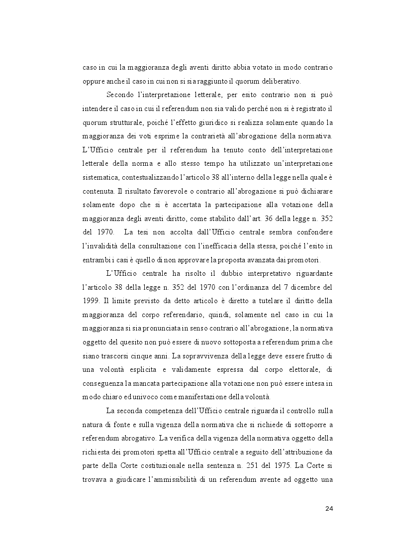 Anteprima della tesi: Il controllo sull’ammissibilità del referendum abrogativo e il rischio di un giudizio anticipato di legittimità costituzionale, Pagina 4