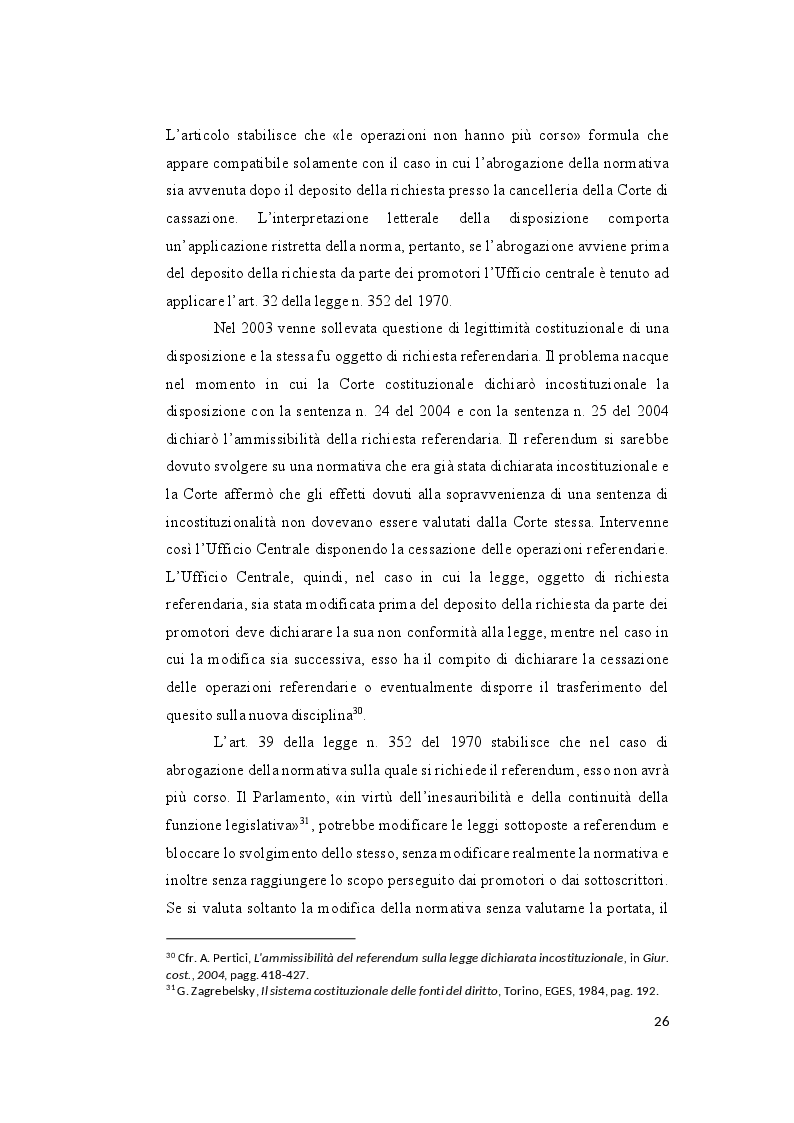 Anteprima della tesi: Il controllo sull’ammissibilità del referendum abrogativo e il rischio di un giudizio anticipato di legittimità costituzionale, Pagina 6