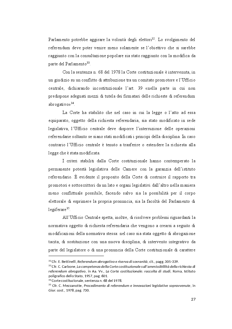 Anteprima della tesi: Il controllo sull’ammissibilità del referendum abrogativo e il rischio di un giudizio anticipato di legittimità costituzionale, Pagina 7