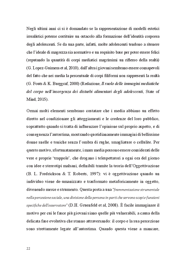 Anteprima della tesi: Fat Talk: il ruolo della comunicazione e le responsabilità dei Mass Media, Pagina 4