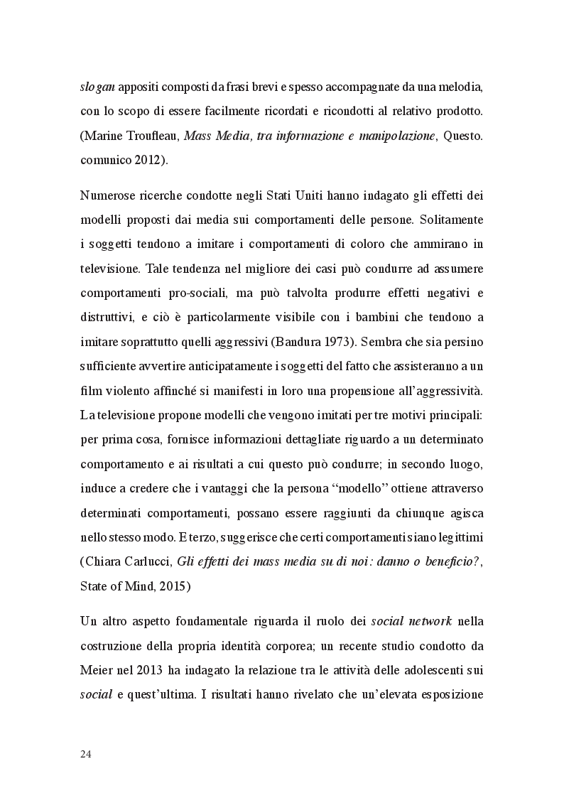 Anteprima della tesi: Fat Talk: il ruolo della comunicazione e le responsabilità dei Mass Media, Pagina 6