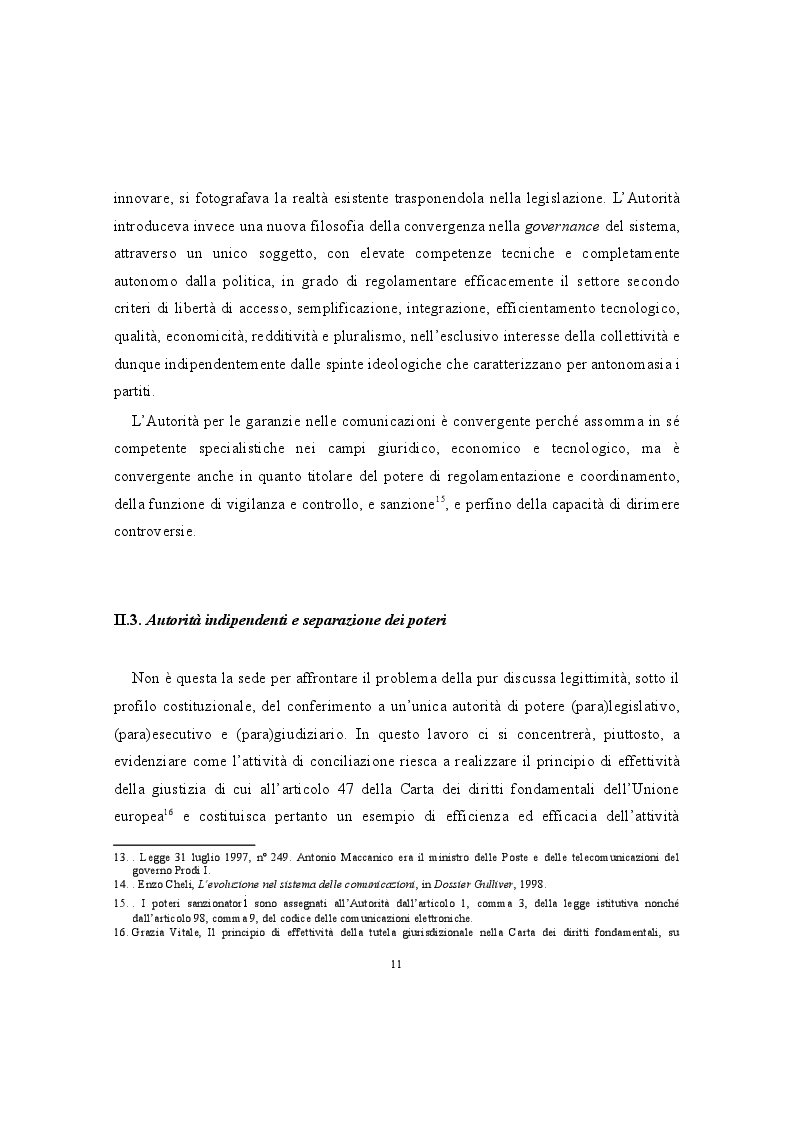 Anteprima della tesi: La conciliazione nei comitati regionali per le comunicazioni. Una buona prassi della P.A., Pagina 4
