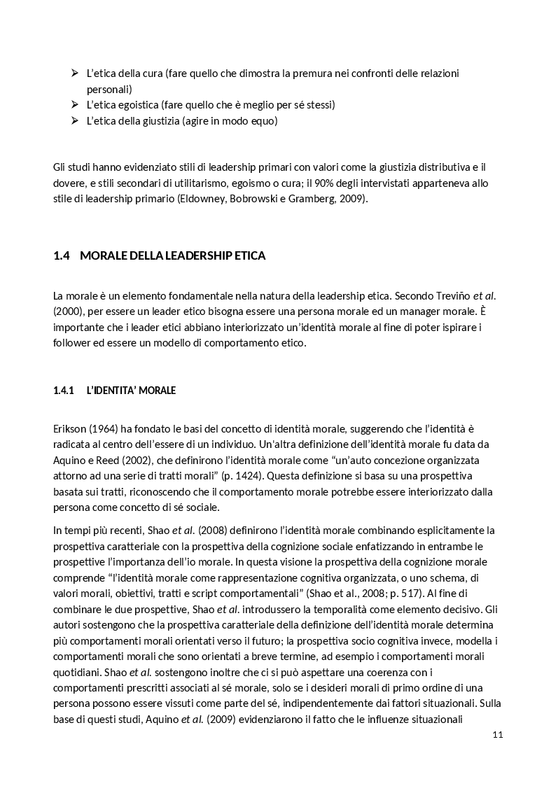 Estratto dalla tesi: La Leadership Etica