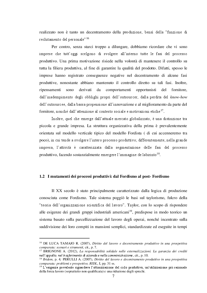 Anteprima della tesi: Il sistema delle tutele e il regime di responsabilità nei rapporti interpositori, Pagina 8