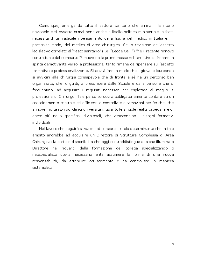 Anteprima della tesi: La ''formazione'' come nuova responsabilità per un direttore di struttura complessa di area chirurgica, Pagina 3