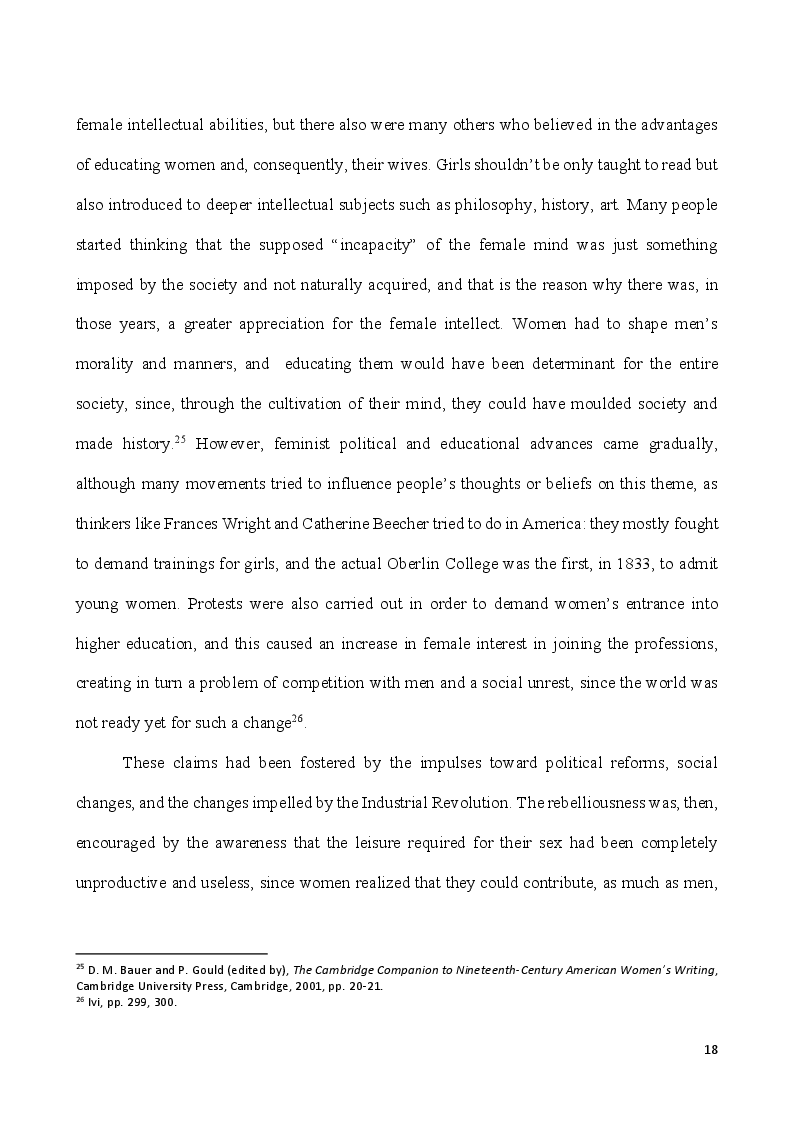 Anteprima della tesi: Self-Made Women - Catharine Maria Sedgwick and Fanny Fern, masters of women's independence, Pagina 8