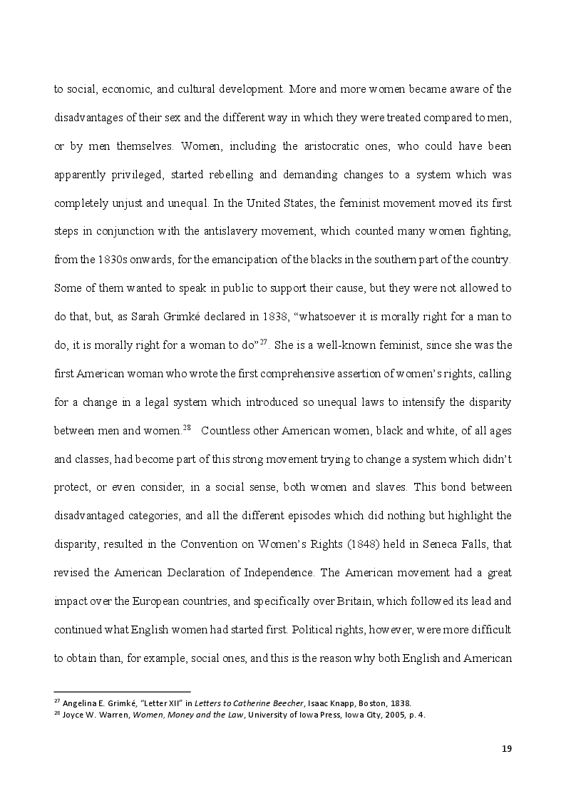 Anteprima della tesi: Self-Made Women - Catharine Maria Sedgwick and Fanny Fern, masters of women's independence, Pagina 9