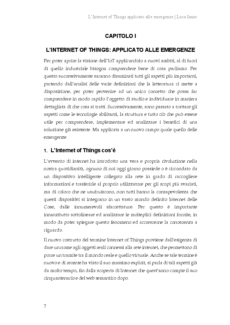 Anteprima della tesi: L'Internet of Things applicato alle emergenze, Pagina 4