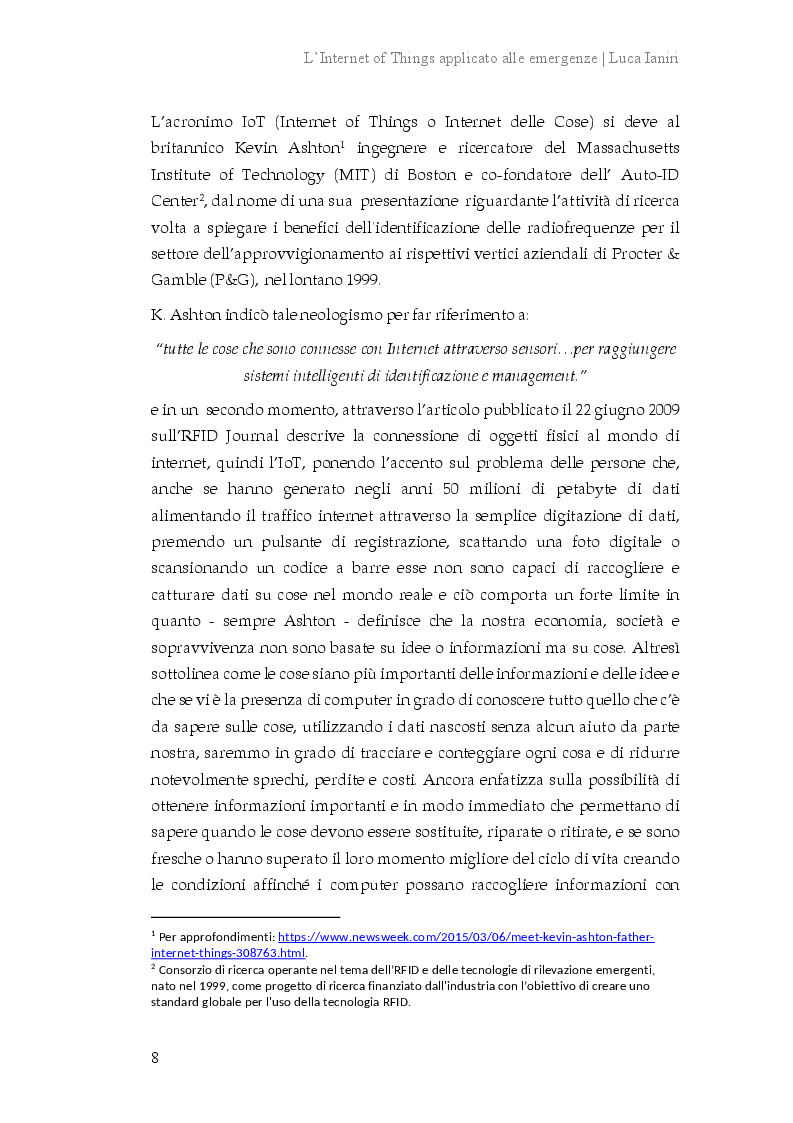 Anteprima della tesi: L'Internet of Things applicato alle emergenze, Pagina 5