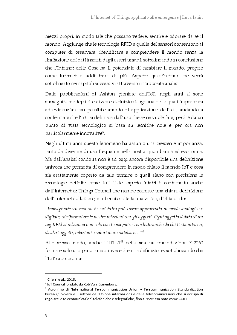Anteprima della tesi: L'Internet of Things applicato alle emergenze, Pagina 6