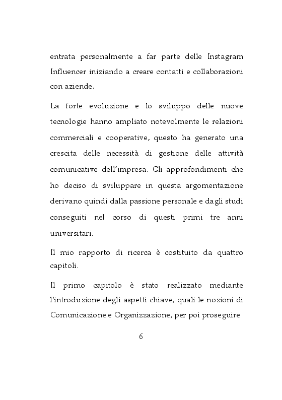 Anteprima della tesi: Da osservatrice ad influencer: Esperienza sulla Comunicazione d'Impresa su Instagram, Pagina 3