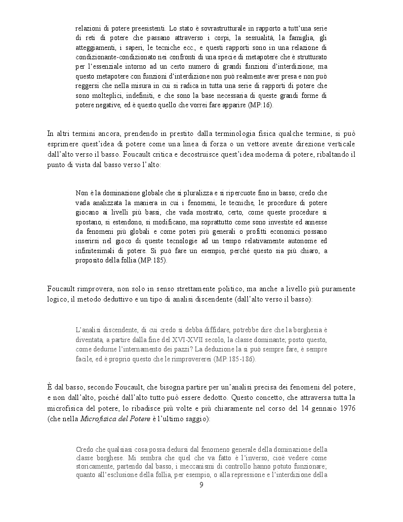 Estratto dalla tesi: Il concetto di ''Pouvoir'' nella Microfisica del Potere di Michel Foucault