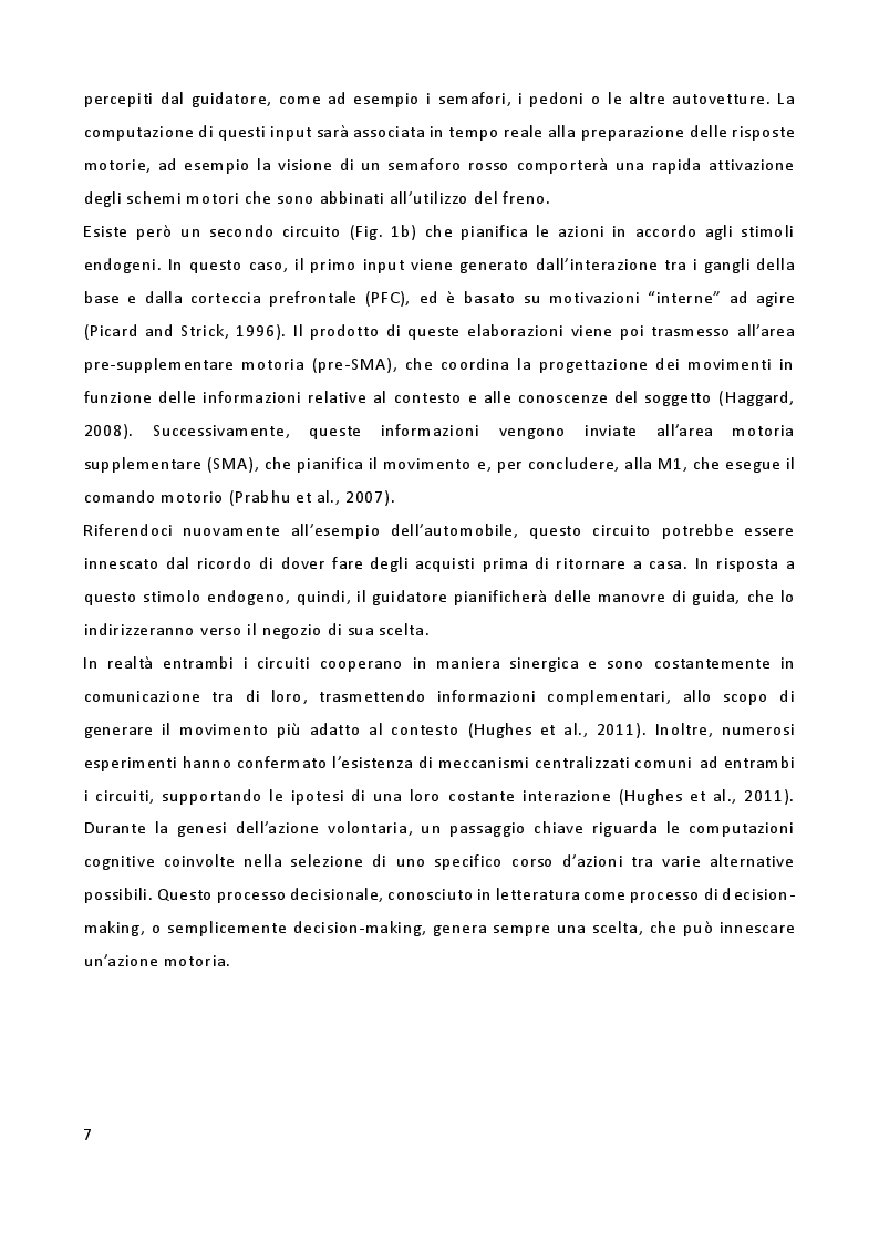 Anteprima della tesi: L'importanza delle emozioni nella genesi delle azioni: uno studio di risonanza magnetica funzionale, Pagina 5