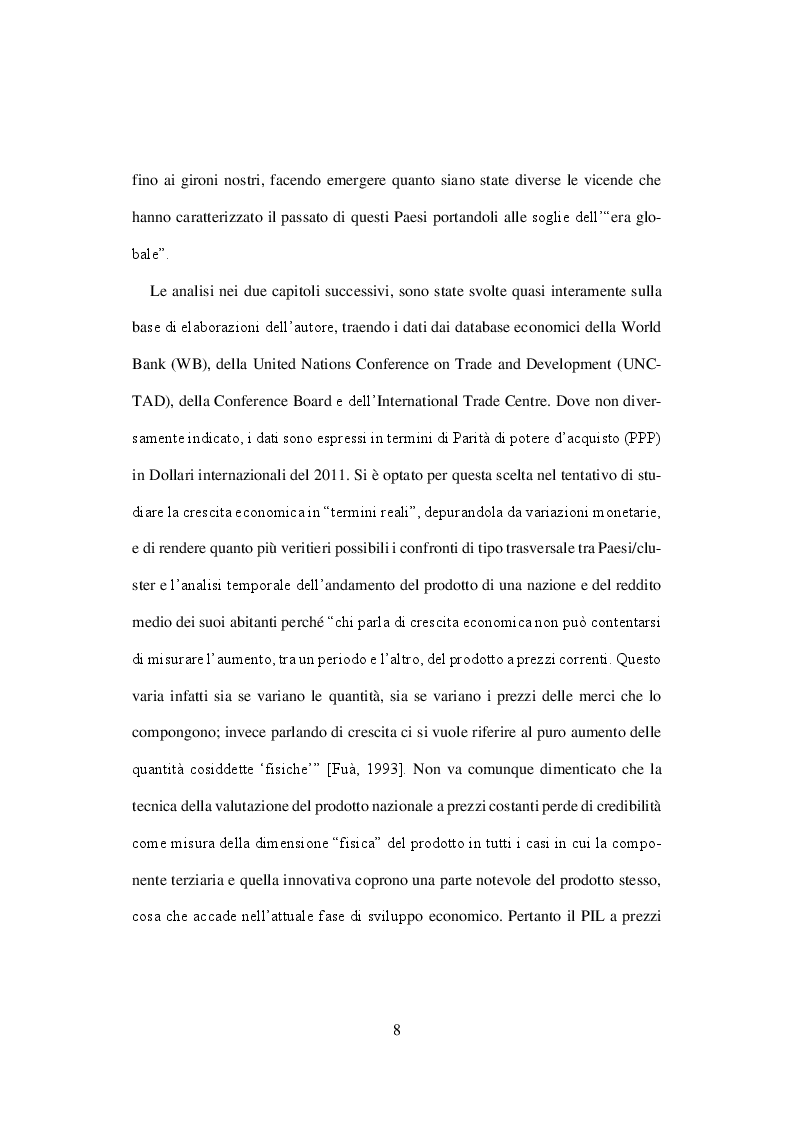 Anteprima della tesi: I BRICs nel processo di sviluppo economico mondiale, Pagina 5