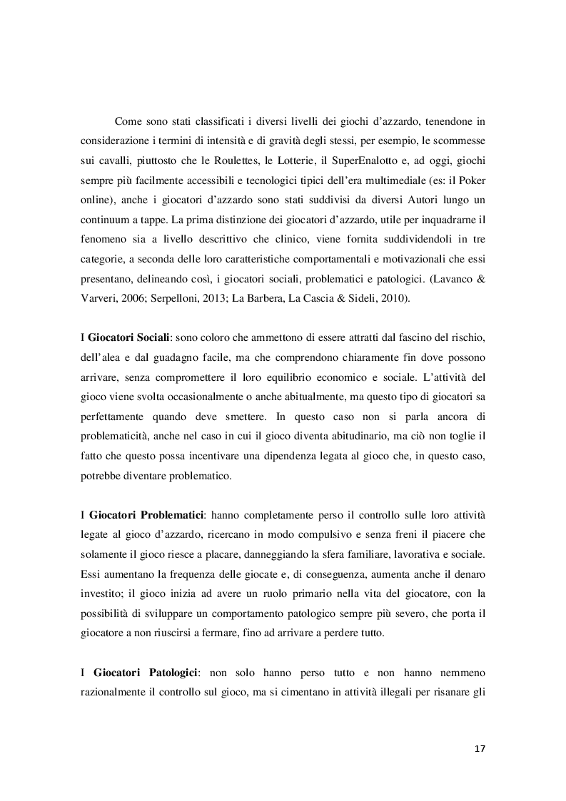 Estratto dalla tesi: Disturbo da Gioco d'azzardo dall'Adolescenza all'età Adulta