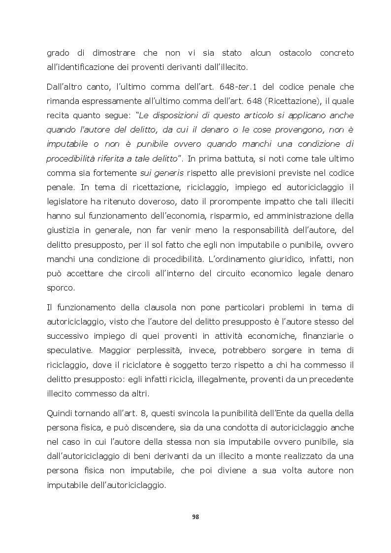 Anteprima della tesi: Autoriciclaggio e art. 25-octies D.lgs. 231/2001: come varia il principio di legalità, Pagina 10