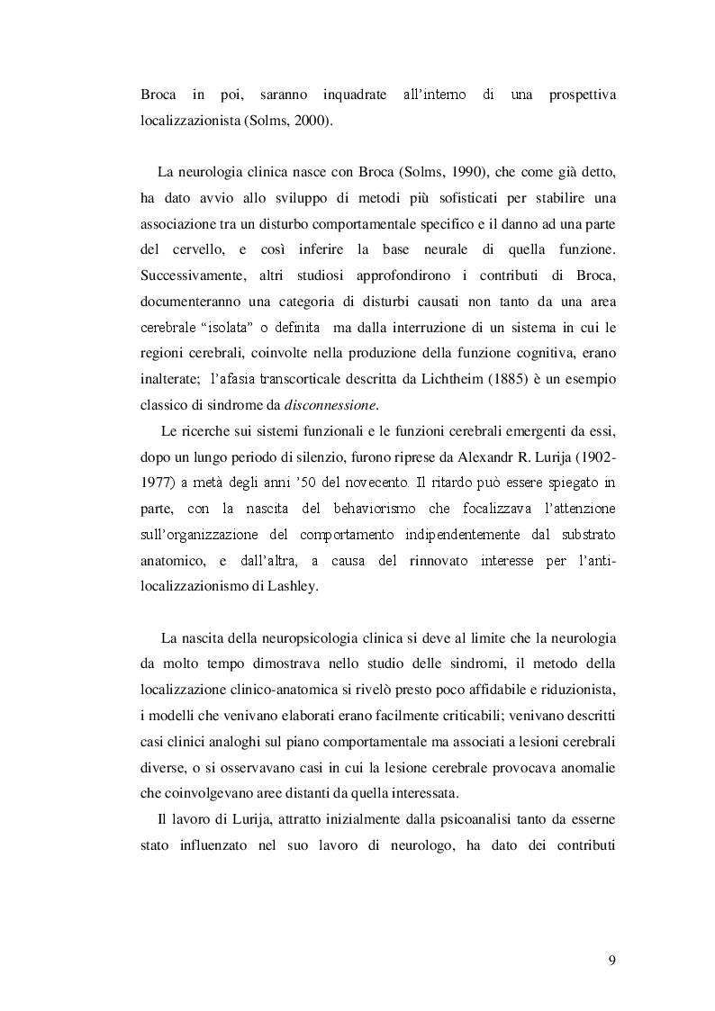 Anteprima della tesi: Neuropsicoanalisi e Memoria, Pagina 3