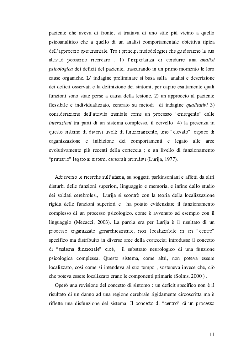 Anteprima della tesi: Neuropsicoanalisi e Memoria, Pagina 5