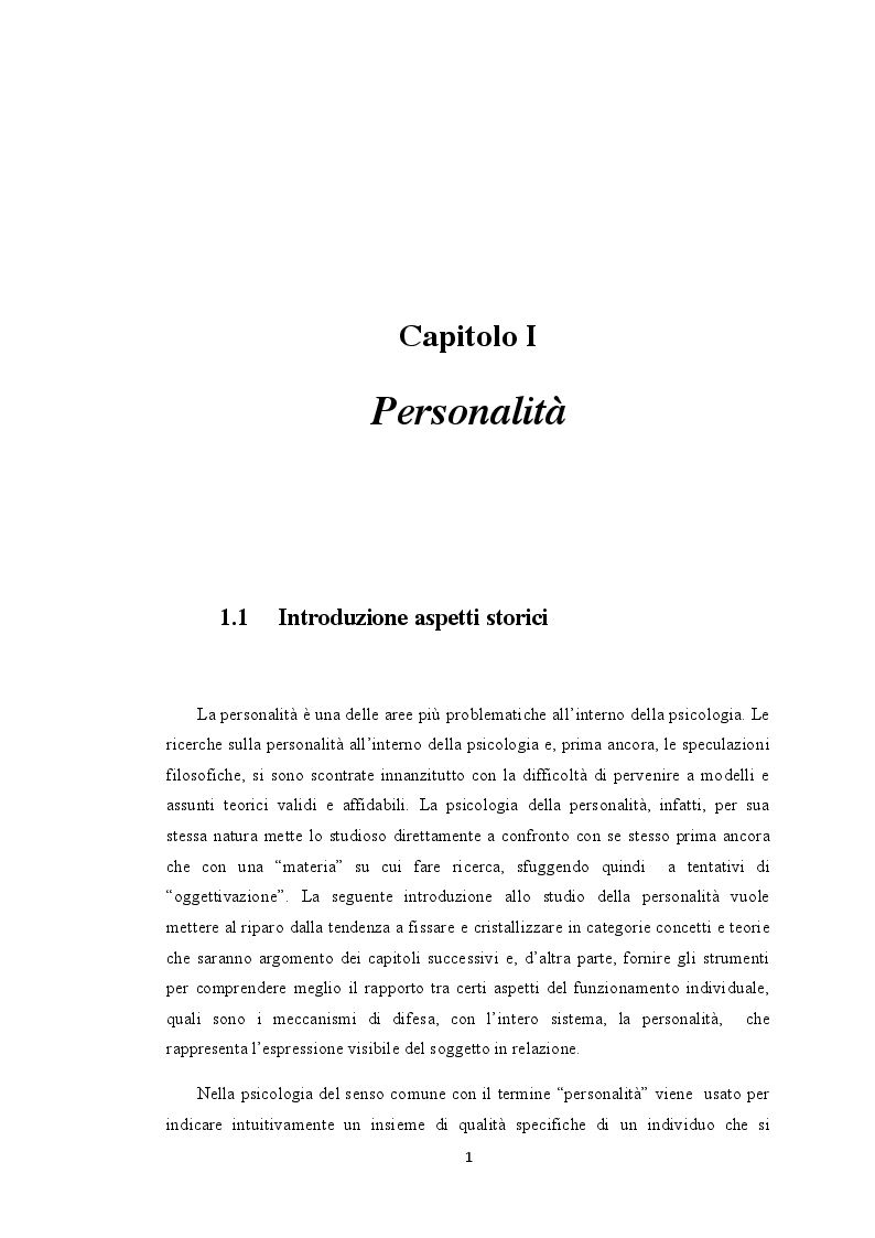 Anteprima della tesi: I Meccanismi di Difesa nella diagnosi psicologica attuale, Pagina 6