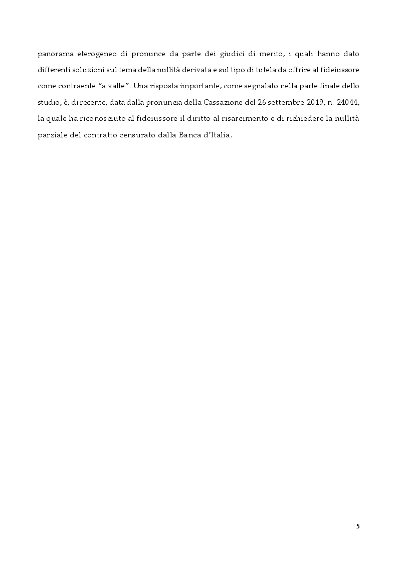 Anteprima della tesi: Questioni attuali in materia di fideiussione omnibus, Pagina 6