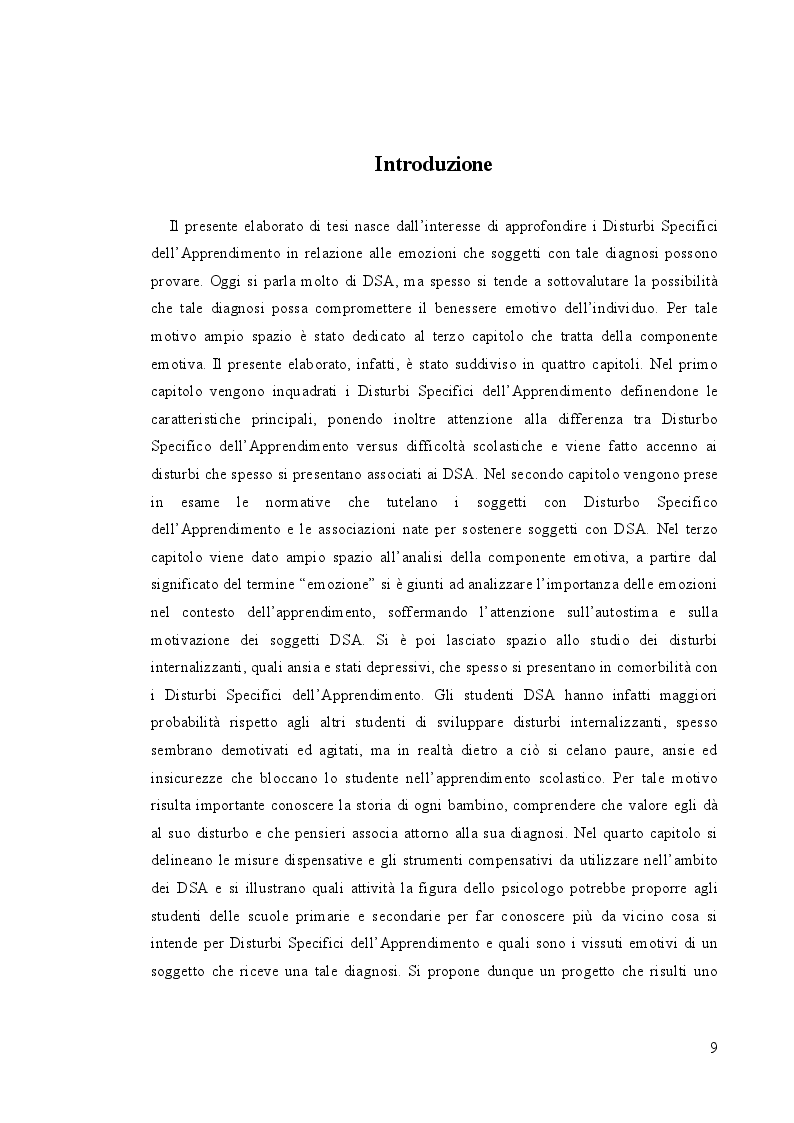 Anteprima della tesi: Il valore delle emozioni nei Disturbi Specifici dell’Apprendimento. Proposta di un piano emotivo strategico di supporto., Pagina 3