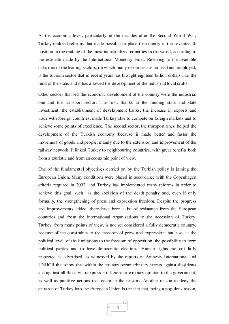 Anteprima della tesi: Turkey, an economic country in becoming between heritage and future, Pagina 3