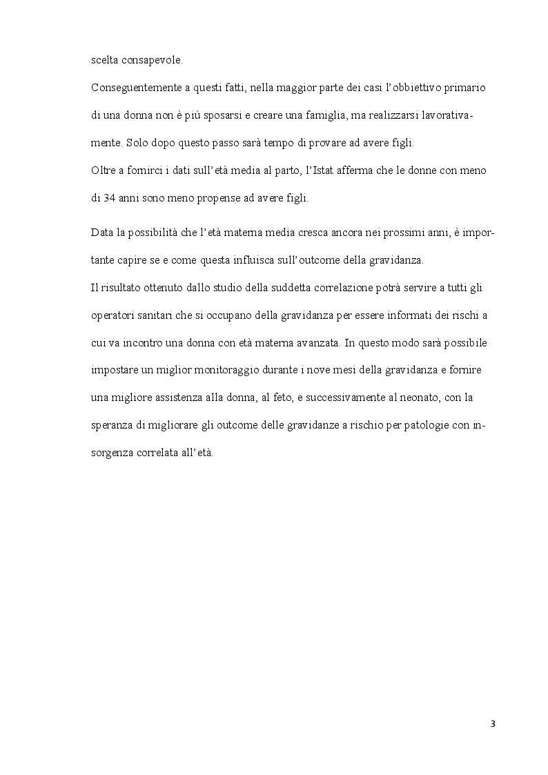 Anteprima della tesi: Età materna avanzata e outcome della gravidanza, Pagina 3