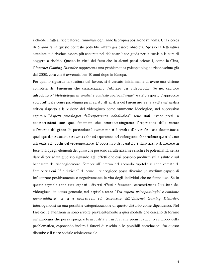 Anteprima della tesi: Verso l'interrealtà: dinamiche psicologiche e derive psicopatologiche dei giochi online, Pagina 5