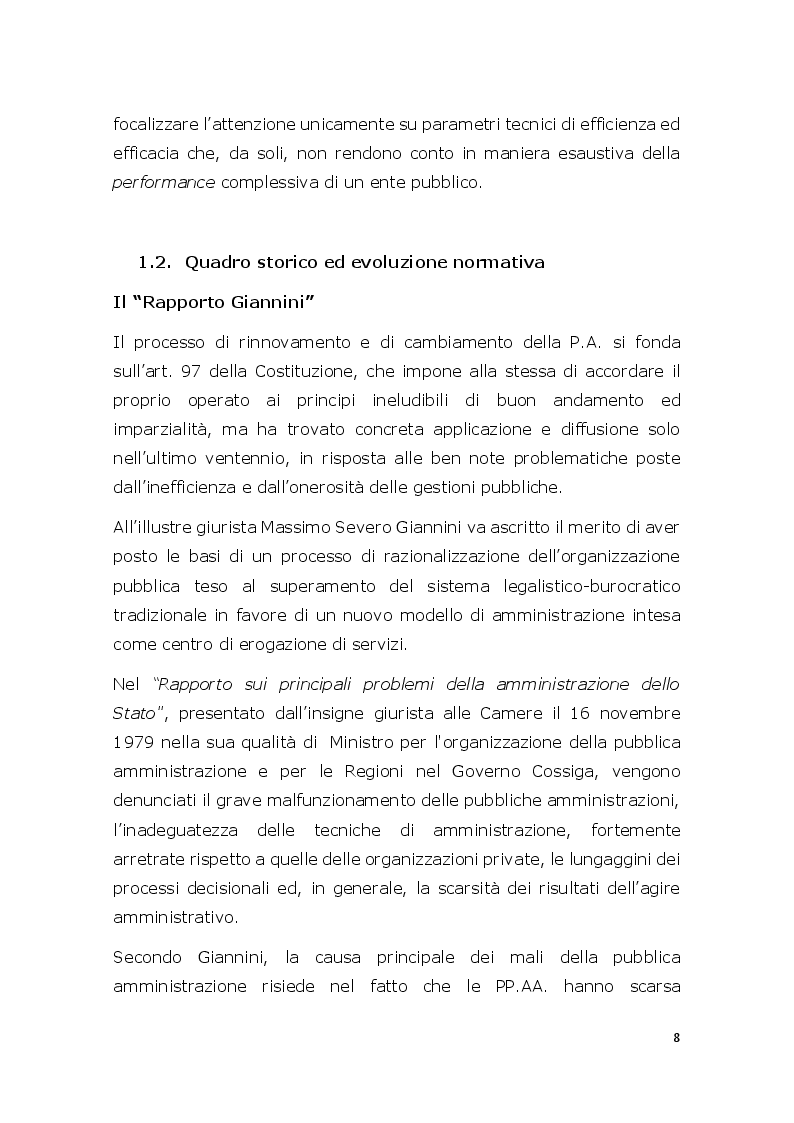 Anteprima della tesi: Il sistema di misurazione e valutazione delle performance con particolare riferimento all’Azienda Ospedaliero-Universitaria Sant’Andrea, Pagina 6