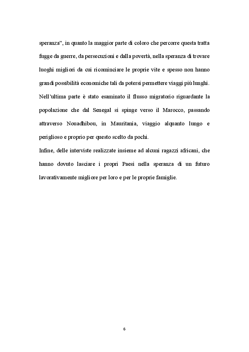 Anteprima della tesi: Un flusso migratorio Sud-Sud: Senegal-Marocco., Pagina 3
