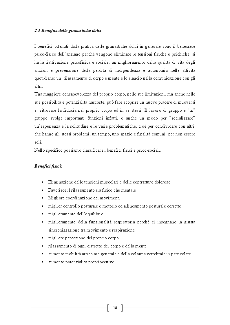 Anteprima della tesi: Invecchiare bene con le ginnastiche dolci, Pagina 5