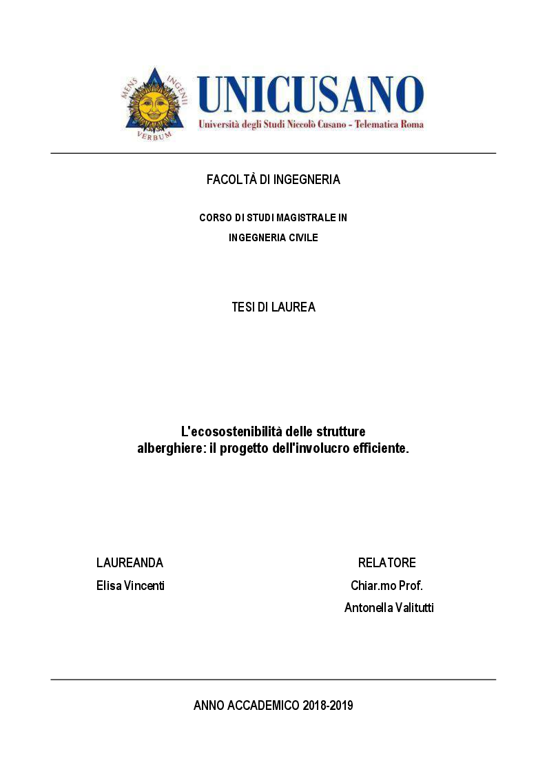 Anteprima della tesi: L'ecosostenibilità delle strutture alberghiere: il progetto dell'involucro efficiente, Pagina 1