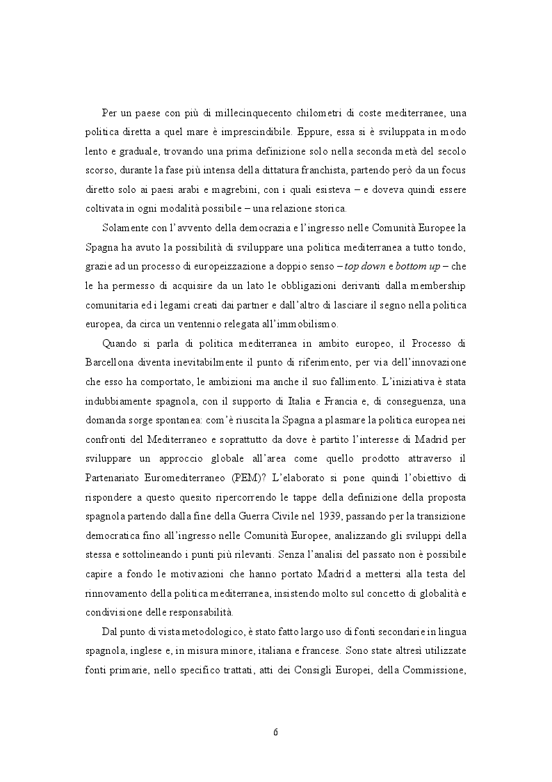 Anteprima della tesi: La Spagna ed il Mediterraneo: da politica nazionale a politica europea, Pagina 3
